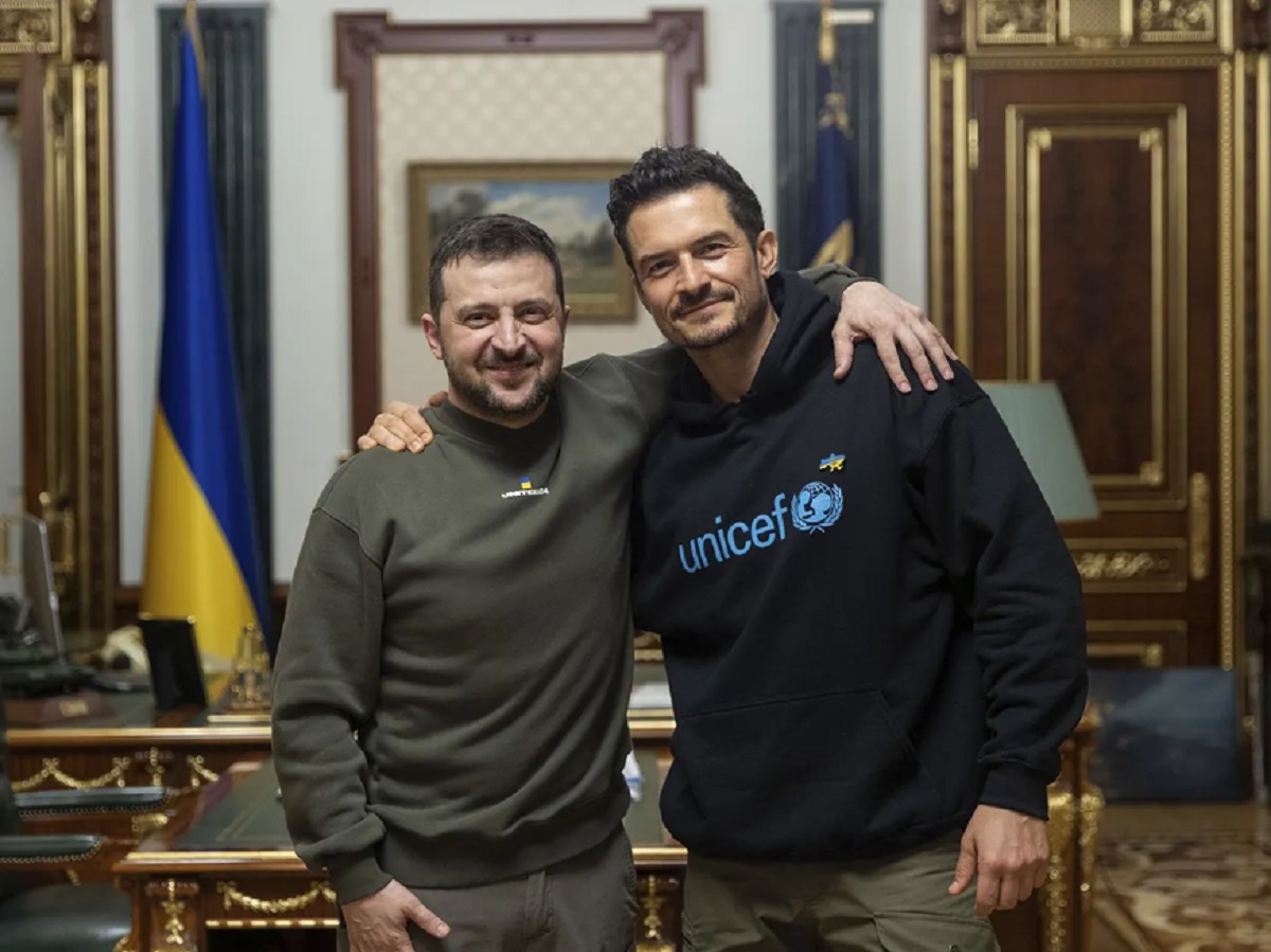 Orlando Bloom incontra Zelensky e parla dei bambini Ucraini segnati dal conflitto scatenato da Putin