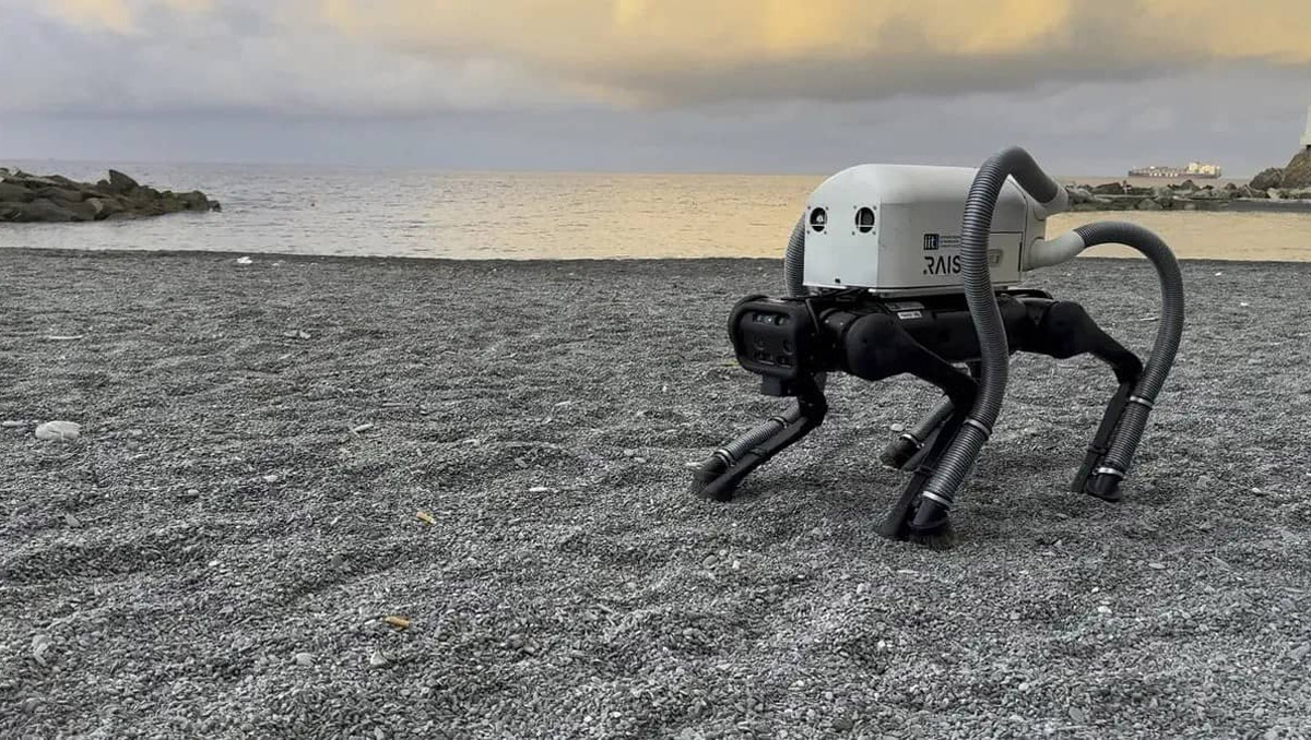 Vero il Cane robot pulisce spiagge mozziconi sigaretta: scopri come il cane robot , sta aiutando la pulizia urbana a Genova.