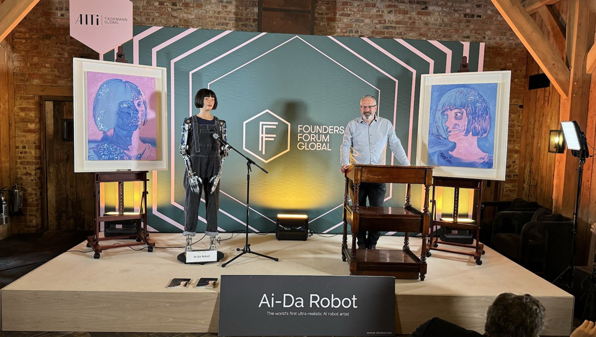 Arte da robot umanoide: Ai-Da, il primo robot artista, venduta pera d'arte per 1 milione di dollari, la sfida tra creatività umana e AI.