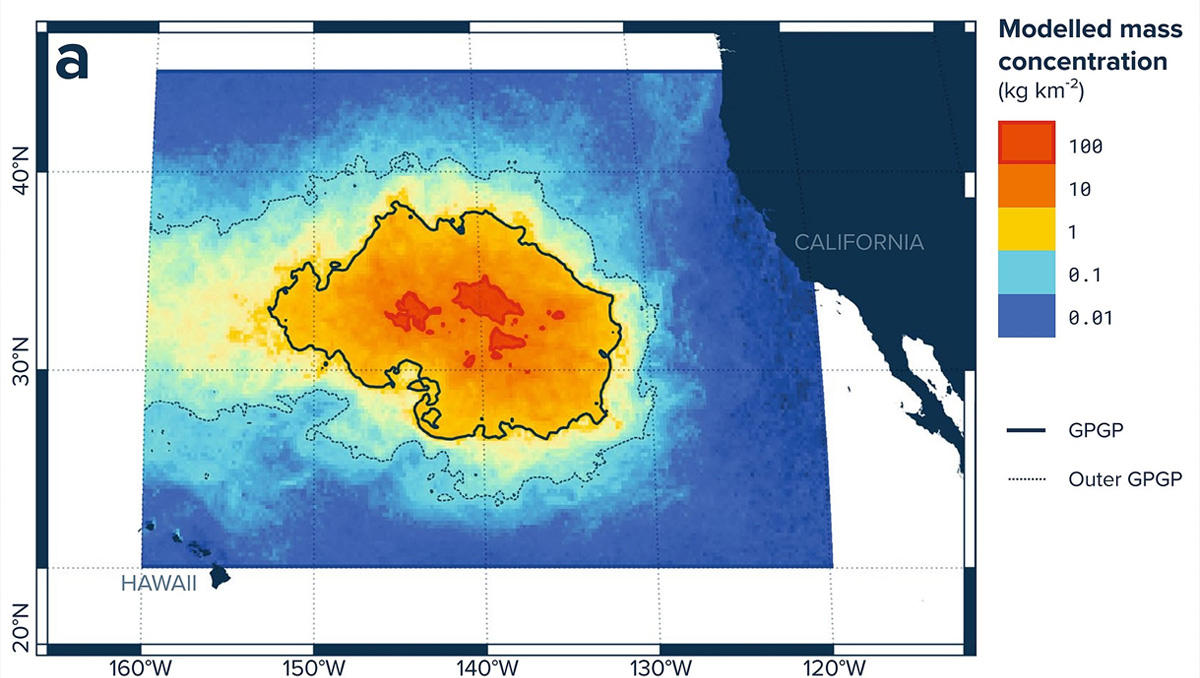 Isola di plastica Pacifico: un’agglomerazione di rifiuti grande 1,6 milioni di km² minaccia l’ecosistema e il ciclo globale del carbonio.