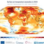 Grafico che descrive le anomalie della temperatura dell'aria sulla superficie terrestre